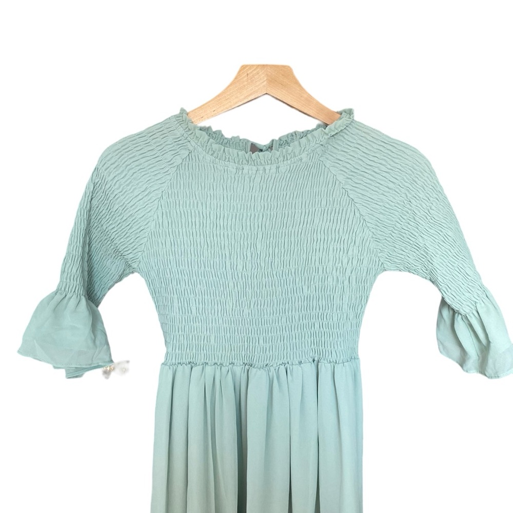 JessaKae Wandering Willoughby Ruffle Mint Green Midi Dress Womens Small - Picture 3 of 8